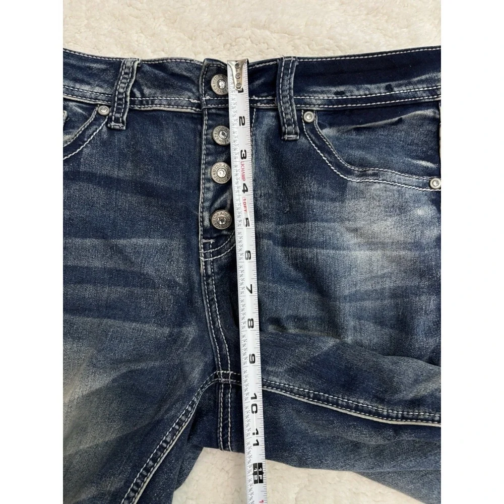 Hydraulic Nolita Ankle Skinny Jeans Size 6 Blue Embroidered Stretch Y2K 90s - Picture 8 of 11